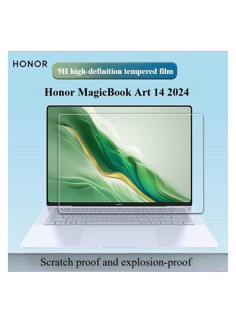 حماية شاشة متوافقة مع Honor MagicBook Art 14 2024 14.6 بوصة، فيلم واقي شفاف كالبلور، فيلم مقوى عالي الدقة 9H. - Image 2